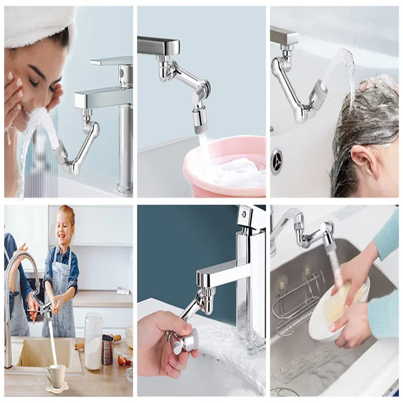 Cabezal Giratorio Metálico 1080° para Grifos de Cocina o Lavabo